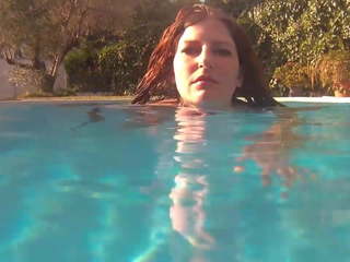 Sabrina Deep Plays in the Pool