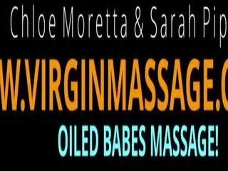 Chloe and Sarah Virgin Massage, Free Lesbian Massage Seduction HD X rated movie