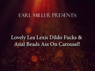Elegant hot to trot Lea Lexis Dildo Fucks & Anal Beads Her Asshole on Carousel!
