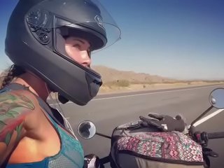 Felicity feline motorcycle goddess riding aprilia in bra