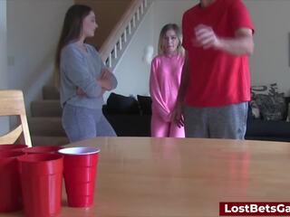 A erotic Game of Strip Pong Turns Hardcore Fast: Blowjob porn feat. Aften Opal by Lost Bets Games