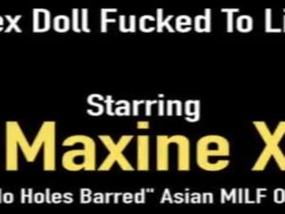 Real Life Asian porn Doll Maxine X Fucks White & Black Cocks&excl;