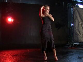 Superb Blonde Ellison Performs Seductive Strip Tease And Shoes Twat!