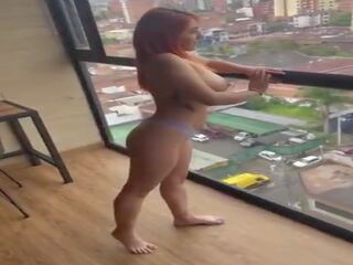 Big tits Redhead Latina feature With Asshole Tattoo Sucks prick And Is Nervous
