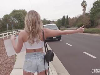 Sensational Big Boob Blonde Hitchhiker Get A Van Ride And Hardcore BBC Fuck From A Friendly Driver