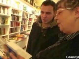 Banging the Bookworm Granny, Free Grandma adult clip 17