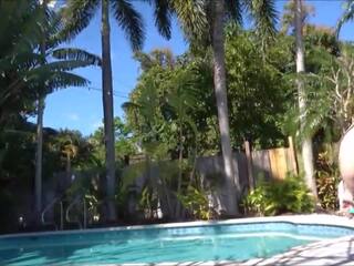 Poolside x rated video with Sweet Blonde Girlfriend-perfect schoolgirl
