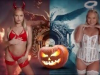 SEXSELECTOR - Celebrating Halloween With provocative Blonde PAWG In Seductive Outfit (Harley King)