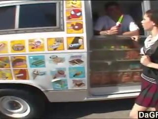 Dirty icecream man fucking slutty teen