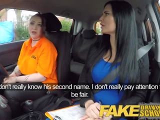 Fake Driving School Busty Lesbian Ex-con Eats marvellous Examiners Pussy on Test
