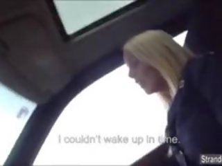 Blonde Stewardess Has First Time Car xxx video