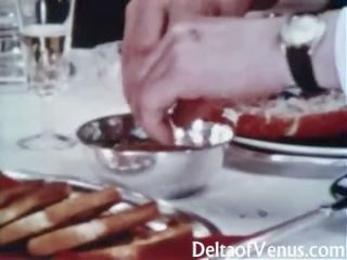 Vintage sex video 1960s - Hairy marriageable Brunette - Table For Three