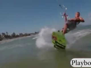 Terrific Playmates Kite Boarding Naked With The Professional