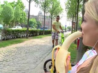 Tourist chick gets picked up and Fucked Deep just just after eating a Banana