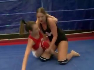 Superior girls in wild lesbian wrestling