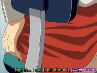 Lascivious anime deity masturbating herself with a pen