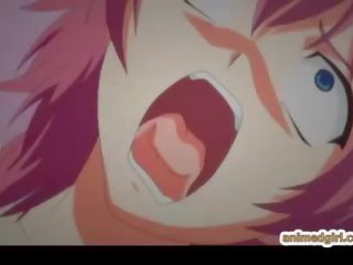 Busty hentai schoolgirl hard fucked wetpussy by shemale anime in front of her friend